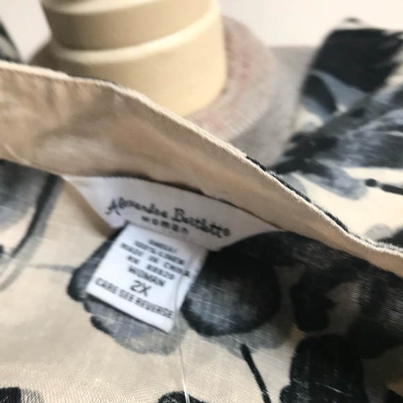 Alexandra Bartlett Blouse Linen Button down top Womens size 2X - Picture 4 of 9